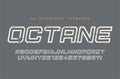 Octane vector display typeface, font, alphabet, typography. Royalty Free Stock Photo