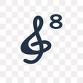 Octave clef vector icon isolated on transparent background, Octave clef transparency concept can be used web and mobile