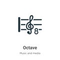 Octave vector icon on white background. Flat vector octave icon symbol sign from modern music and media collection for mobile