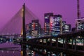 Estaiada Bridge in Sao Paulo City at Night Royalty Free Stock Photo