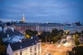 Beautiful aerial view of Vienna citycentre at twilight. Royalty Free Stock Photo