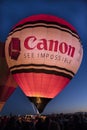 Colorful Hot Air Balloons at Morning Glow Event at the Albuquerque Balloon Fiesta features Canon Cameras Balloon, Albuquerque, N