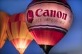 Colorful Hot Air Balloons at Morning Glow Event at the Albuquerque Balloon Fiesta features Canon Cameras Balloon, Albuquerque, N