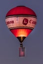 Colorful Hot Air Balloons at Morning Glow Event at the Albuquerque Balloon Fiesta features Canon Cameras Balloon, Albuquerque, N