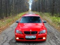 October 16, 2016; Arzamas, Russia; BMW 3 Series E90 Departure outside the city Royalty Free Stock Photo