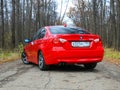 October 16, 2016; Arzamas, Russia; BMW 3 Series E90 Departure outside the city Royalty Free Stock Photo