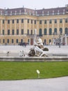 October 19, 2018 Austria city of Vienna. classic style fountain and historic building Royalty Free Stock Photo