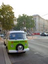 October 19, 2018 Austria. Vienna. Retro car of green color. Royalty Free Stock Photo