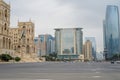 October 22, 2018 - Baku Azerbaijan, Freedom Square, Government House of Azerbaijan, Prospect for Oil Workers, Absheron Hotel