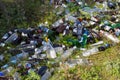 October 15, 2020 Balti Moldova is a huge dump of empty alcohol bottles in nature. Discarded trash after a picnic