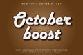 October Boost editable text effect emboss modern style