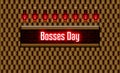 October, Bosses Day, Neon Text Effect on bricks Background Royalty Free Stock Photo