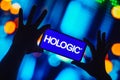 October 12, 2022, Brazil. In this photo illustration, the Hologic logo is displayed on a smartphone screen