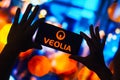 October 20, 2022, Brazil. In this photo illustration, the Veolia Environnement S.A. logo is displayed on a smartphone screen