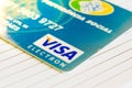 October 14, 2020, Brazil. In this photo illustration the Visa Electron logo is seen on a bank credit card Royalty Free Stock Photo