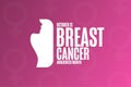 October is Breast Cancer Awareness Month. Holiday concept. Template for background, banner, card, poster with text Royalty Free Stock Photo