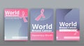 October Breast cancer Awareness month with pink ribbon poster