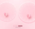 October breast cancer awareness month vector background, minimal concept with stylized breast, heart, text sign. Woman Royalty Free Stock Photo