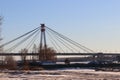 October Bridge on a background of clear sky