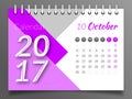 October 2017. Calendar 2017 Royalty Free Stock Photo