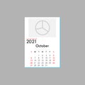 October 2021 Calendar Leaves Flat