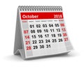 October 2018 - Calendar