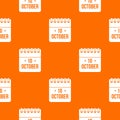 10 october calendar pattern seamless