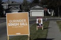 October 12 2019 - Calgary, Alberta, Canada - Federal Election Campaign Signs on street