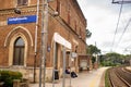 October 10, 2018.Castiglioncello, Livorno, Tuscany, Italy: an old railway station in an old village on the coast of the Ligurian Royalty Free Stock Photo