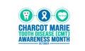 October is Charcot-Marie-Tooth Disease CMT Awareness Month background template. Holiday concept.