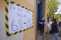 Voters entering the polling stations in the Chile 2020 national plebiscite.