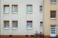 October 21, 2018. City Krefeld Germany. Urban one bike parked without anyone on a sunny day in the fall on a European street