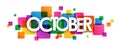 OCTOBER colorful overlapping squares banner