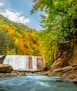 October colors and waterfall