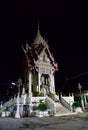Crematorium building in Wat Pho at night on Suranaree Road Nakhon Ratchasima Thailand