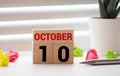 October Date Cube White Background