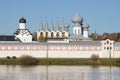 October day at the ancient Tikhvin Assumption Monastery. Leningrad region, Russia Royalty Free Stock Photo