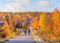 Hikers on path, Keweenaw Peninsula, Michigan