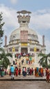 19 October 2021, Dhauli Giri hills, Bhubaneswar, Oddisa, India. Tourists at Shanti Stupa or Peace pagoda.