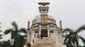 19 October 2021, Dhauli Giri hills, Bhubaneswar, Oddisa, India. Tourists at Shanti Stupa or Peace pagoda.