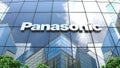 October 2017, Editorial use only, 3D animation, Panasonic Corporation logo on glass building.