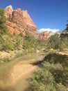 October at Emerald Pools Trail at Zion National Park, Utah. Royalty Free Stock Photo