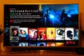 October Faction - Netflix television screen with popular series choice. Movies