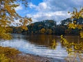 October Fall Colors At The Raritan River In New Jersey Royalty Free Stock Photo