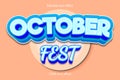 October fest with blue text and shadow color text effect