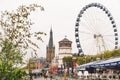 25 October 2018 Germany, Dusseldorf. North Rhine. City center, the embankment of the river. Saray Town Hall and the