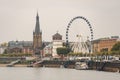 25 October 2018 Germany, Dusseldorf. North Rhine. City center, the embankment of the river. Saray Town Hall and the