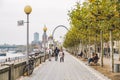 25 October 2018 Germany, Dusseldorf. North Rhine. City center, the embankment of the river. Saray Town Hall and the