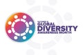 October is Global Diversity Awareness Month. Holiday concept. Template for background, banner, card, poster with text