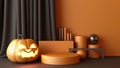 October Halloween Pumpkins head growing with geometric shape